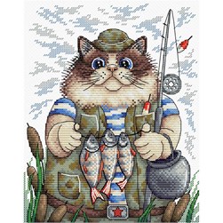 kit Point de croix MP Studia Chat pêcheur