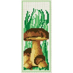 Marques pages à broder Luc Création La cueillette des champignons