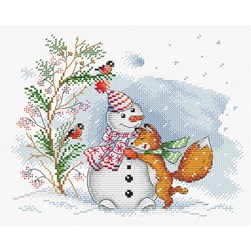 kit Point de croix MP Studia Le bonhomme de neige du renard