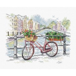 kit Point de croix MP Studia La bicyclette en ville