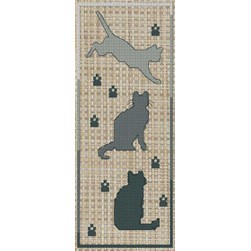 Marques pages à broder Luc Création Positions de chats