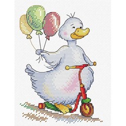 kit Point de croix MP Studia Mon oie fait de la trottinette