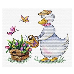 kit Point de croix MP Studia Mon oie au jardin