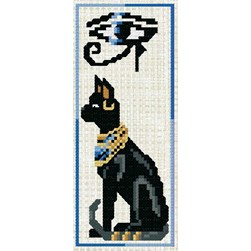 Marques pages à broder Luc Création Hiéroglyphe du chat d'Egypte