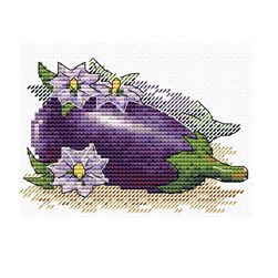 kit Point de croix MP Studia Fleur d'aubergines