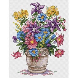 kit Point de croix MP Studia Un bouquet tout en couleur