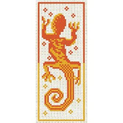 Marques pages à broder Luc Création La salamandre orange