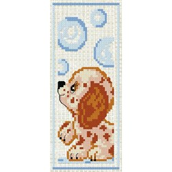 Marques pages à broder Luc Création Les bulles du chiot