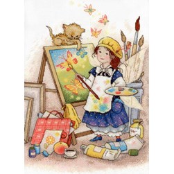 kit Point de croix MP Studia Une peintre en herbe