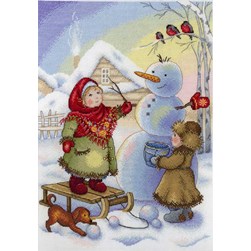 kit Point de croix MP Studia Si nous faisions un bonhomme de neige