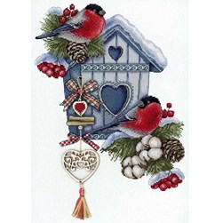 kit Point de croix MP Studia Le nichoir aux bouvreuils