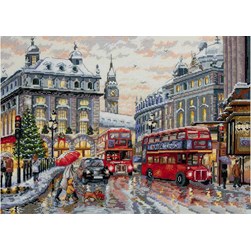 kit Point de croix Merejka Bus anglais par temps pluvieux