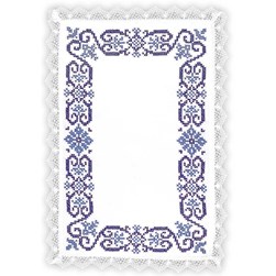 Kit napperon - point de croix imprimé Margot Broderie Frise d'azur