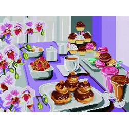 kit Point de croix Mimo Verde Une gouter gourmand