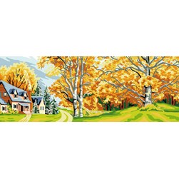 Canevas Mimo Verde Ma maison de vacances en automne