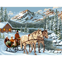 Canevas Mimo Verde Promenade tranquile en traineau