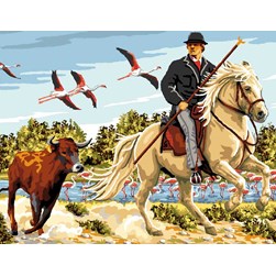 Canevas Mimo Verde Le taureau et le gardian