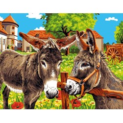 Canevas Mimo Verde Deux ânes dans le champs