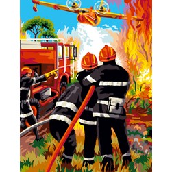 Canevas Mimo Verde Les pompiers et le canadair