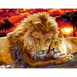 Canevas Mimo Verde Tendres félins