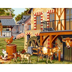 Canevas Mimo Verde La matinée des animaux de la ferme