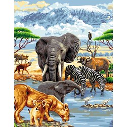 Canevas Mimo Verde Les animaux sauvages de la savane