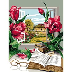 Canevas Mimo Verde Lecture à la fênetre