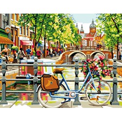 Canevas Mimo Verde Une bicyclette à Amsterdam