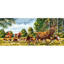 Canevas Mimo Verde Scène de chasse à courre