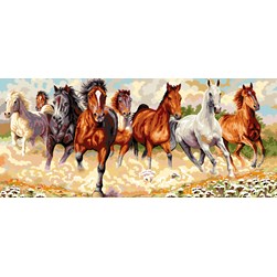 Canevas Mimo Verde La grande horde de camargue