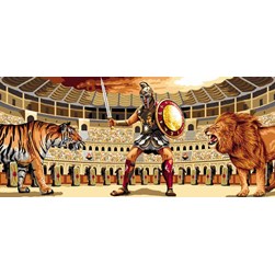 Canevas Mimo Verde Le gladiateur au centre de l'arène