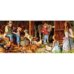 Canevas Mimo Verde Vie de famille à la ferme