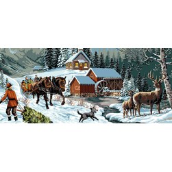 Canevas Mimo Verde Une promenade en traineau