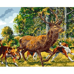 Canevas Mimo Verde La chasse au cerf