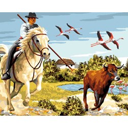 Canevas Mimo Verde Scène de camargue