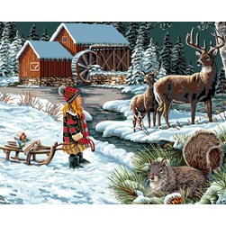 Canevas Mimo Verde L'écureuil du moulin à eau