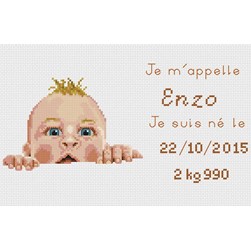 Broderie naissance Mimo Verde Je joue à cache cache