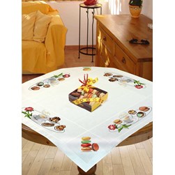 kit Nappe - Broderie Point de Croix compté Mimo Verde Macarons gourmands