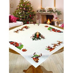 kit Nappe - Broderie Point de Croix compté Mimo Verde Les fêtes de noël