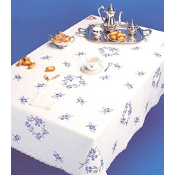 Nappe - Broderie Traditionnelle Luc Création Coeurs bleus