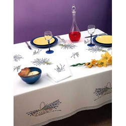 Nappe - Broderie Traditionnelle Luc Création Panier lavandin