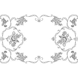 Kit napperon - Broderie traditionnelle Luc Création fleurs célestes