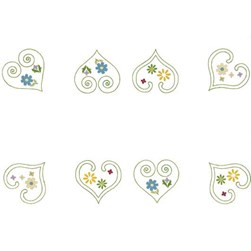 Kit napperon - Broderie traditionnelle Luc Création coeurs fleuris