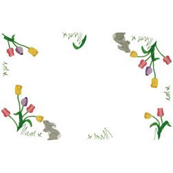 Kit napperon - Broderie traditionnelle Luc Création lapin et tulipes