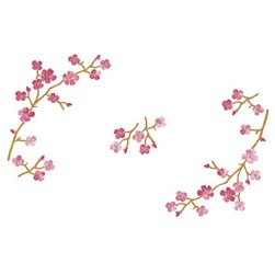 Kit napperon - Broderie traditionnelle Luc Création branche de sakura