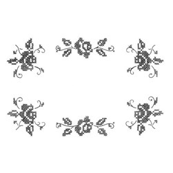 Kit napperon - point de croix imprimé Luc Création Danse de roses