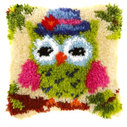 Coussins Point Noue Orchidea Le hibou au chapeau