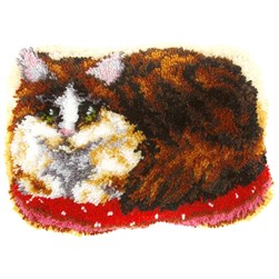 Tapis Point Noué Orchidea La chat angora du tapis