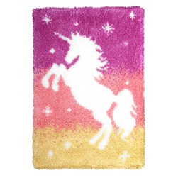 Tapis Point Noué Orchidea Silhouette de licorne aux étoiles