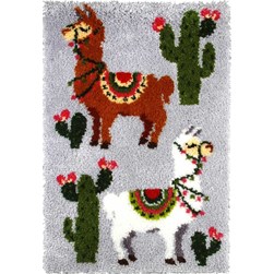 Tapis Point Noué Orchidea Les lamas du Pérou